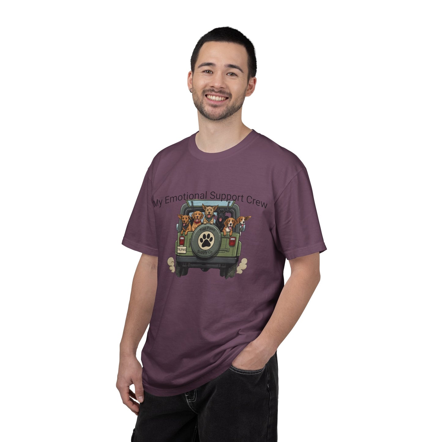 My Emotional Support Crew T-Shirt — Cute Dogs in Jeep Graphic Tee