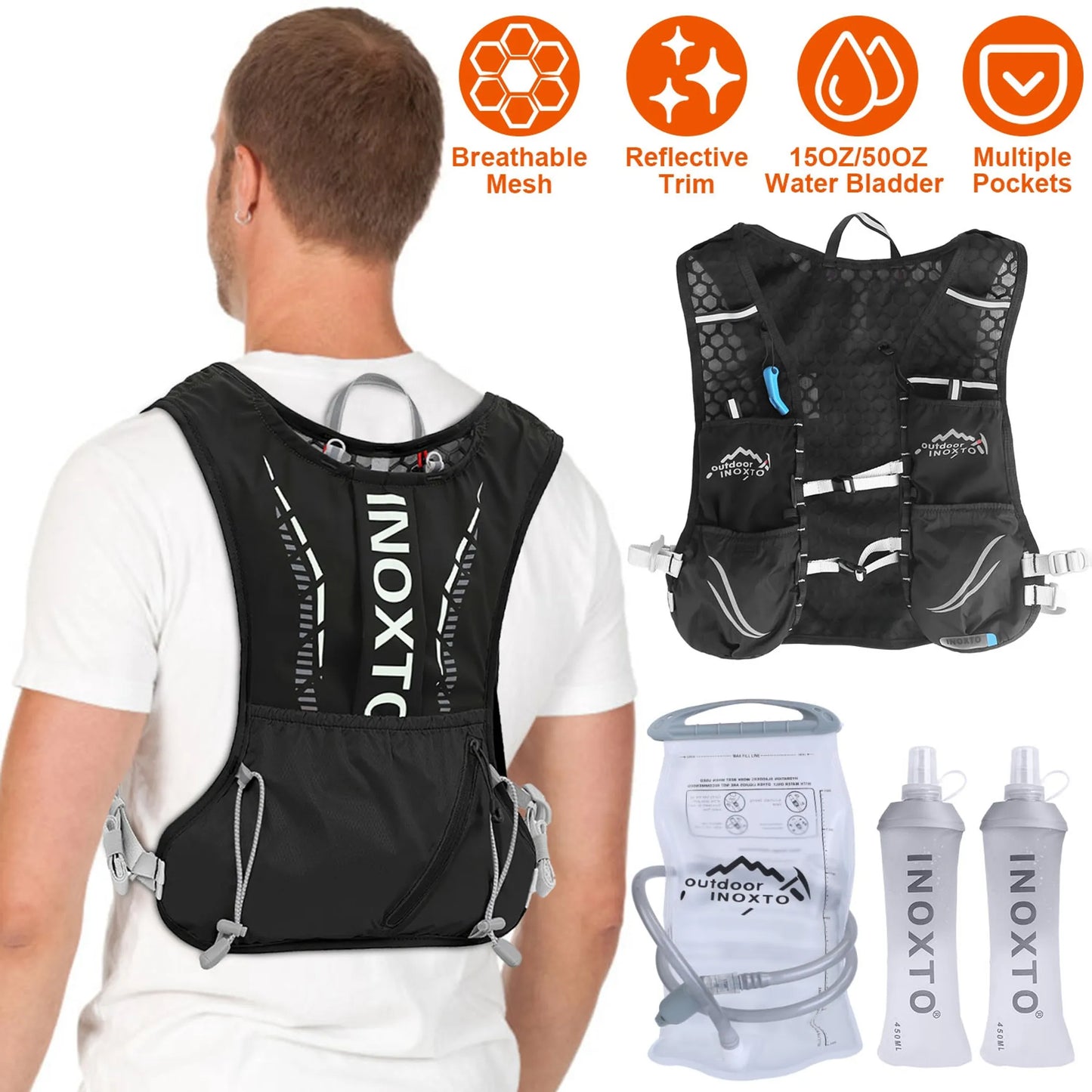 Trail Paws Hydration Running Vest – Lightweight Outdoor Hydration Backpack for Running, Hiking, Trail Adventures & Cycling