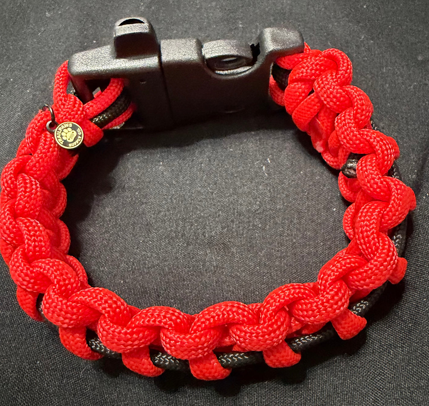 Red & Black Paracord Bracelet | Trail Paws Adventure Band
