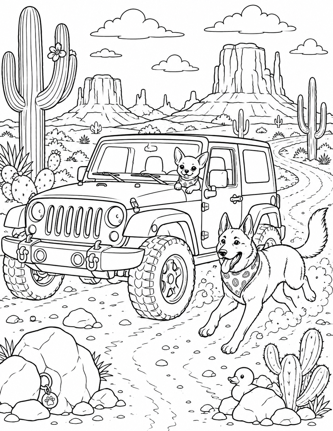 Trail Paws Adventure Coloring Book – 50 Dog, Off-Road & Outdoor Adventure Coloring Pages