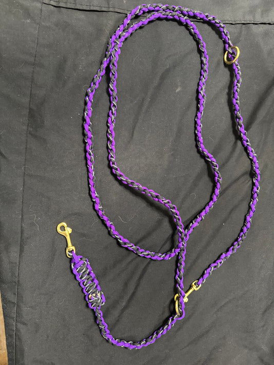 Trail Paws Adventure Leash – Reflective Hands-Free Paracord Dog Leash in Purple & Black