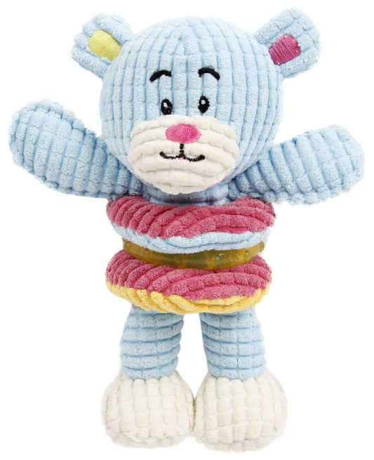 Pet Life 'Hugga-Bear' Plush Squeaking and Rubber Teething Newborn Puppy Dog Toy