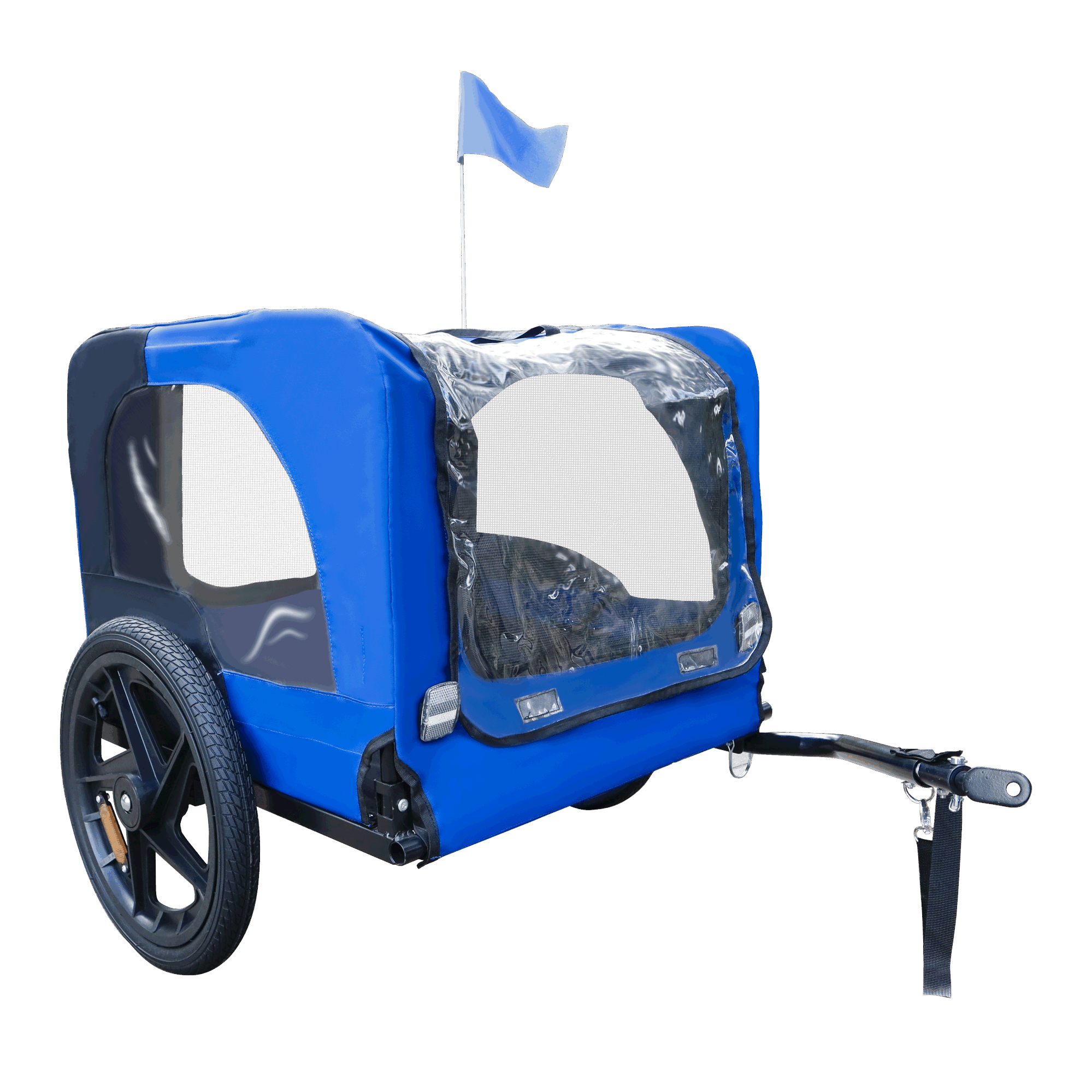 Blue High Quality 16 inch air wheel Pet Bike Trailer for Dogs Foldable Bicycle Pet Trailer