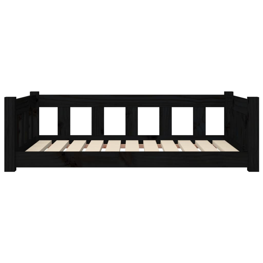 Dog Bed Black 37.6"x25.8"x11" Solid Wood Pine