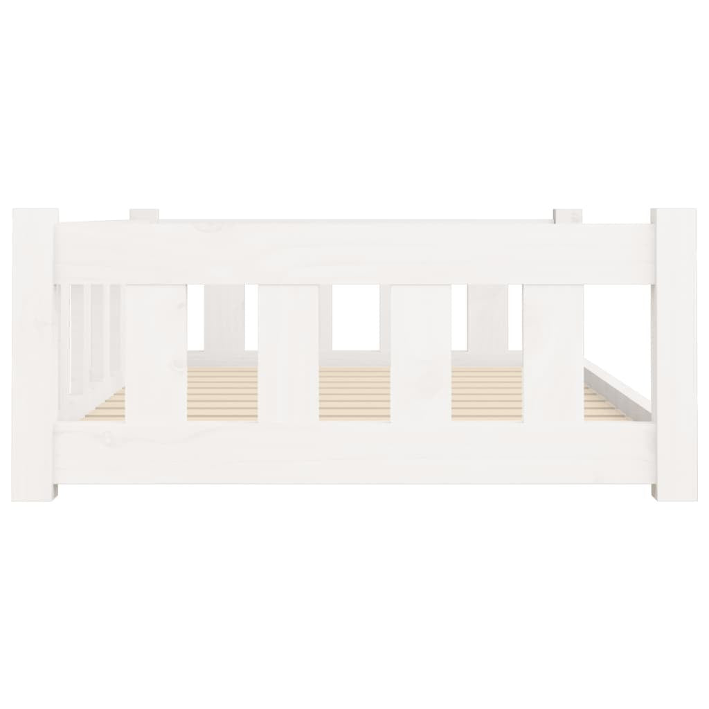 Dog Bed White 37.6"x25.8"x11" Solid Wood Pine