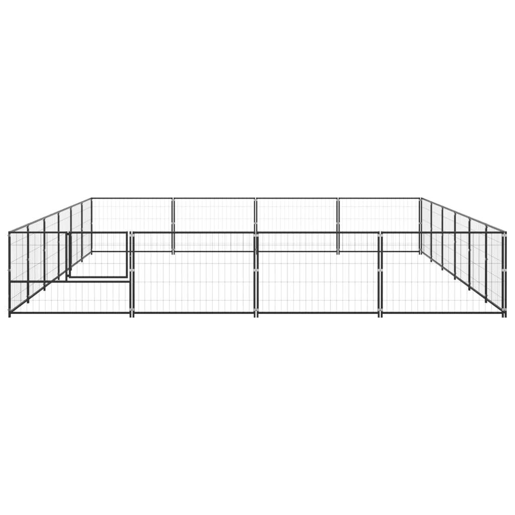 Dog Kennel Black 258.3 ft² Steel
