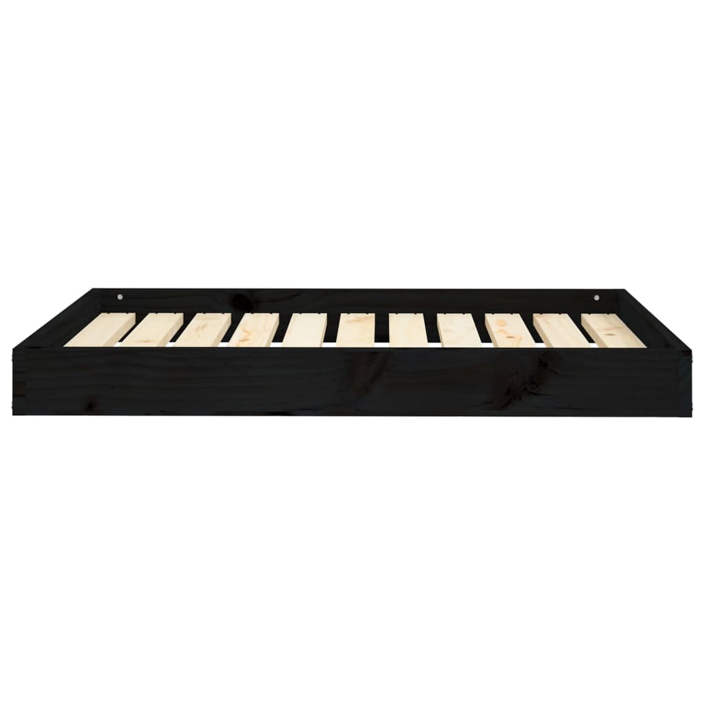 Dog Bed Black 36"x25.2"x3.5" Solid Wood Pine