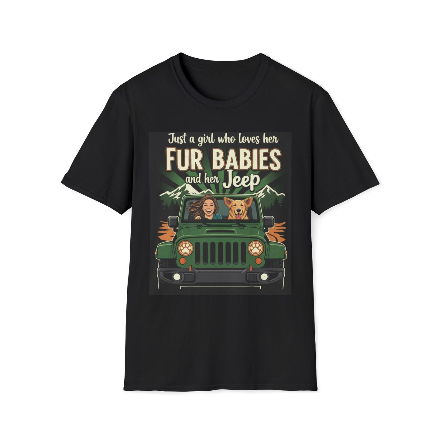 Jeep & Fur Babies T-Shirt — Just a Girl Who Loves Her Pets and Her Jeep