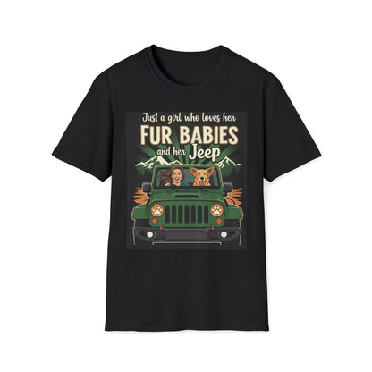 Jeep & Fur Babies T-Shirt — Just a Girl Who Loves Her Pets and Her Jeep