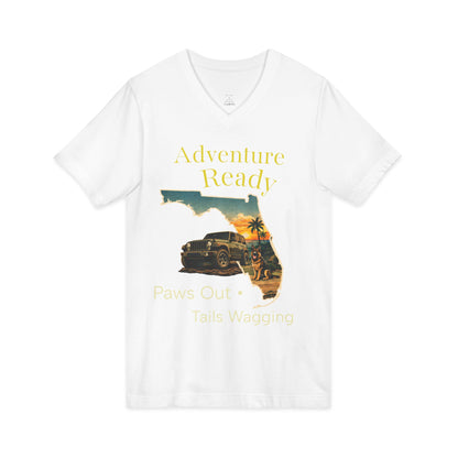 Florida Sunset Jeep Dog Shirt – Adventure Ready V-Neck | Trail Paws Supply Co