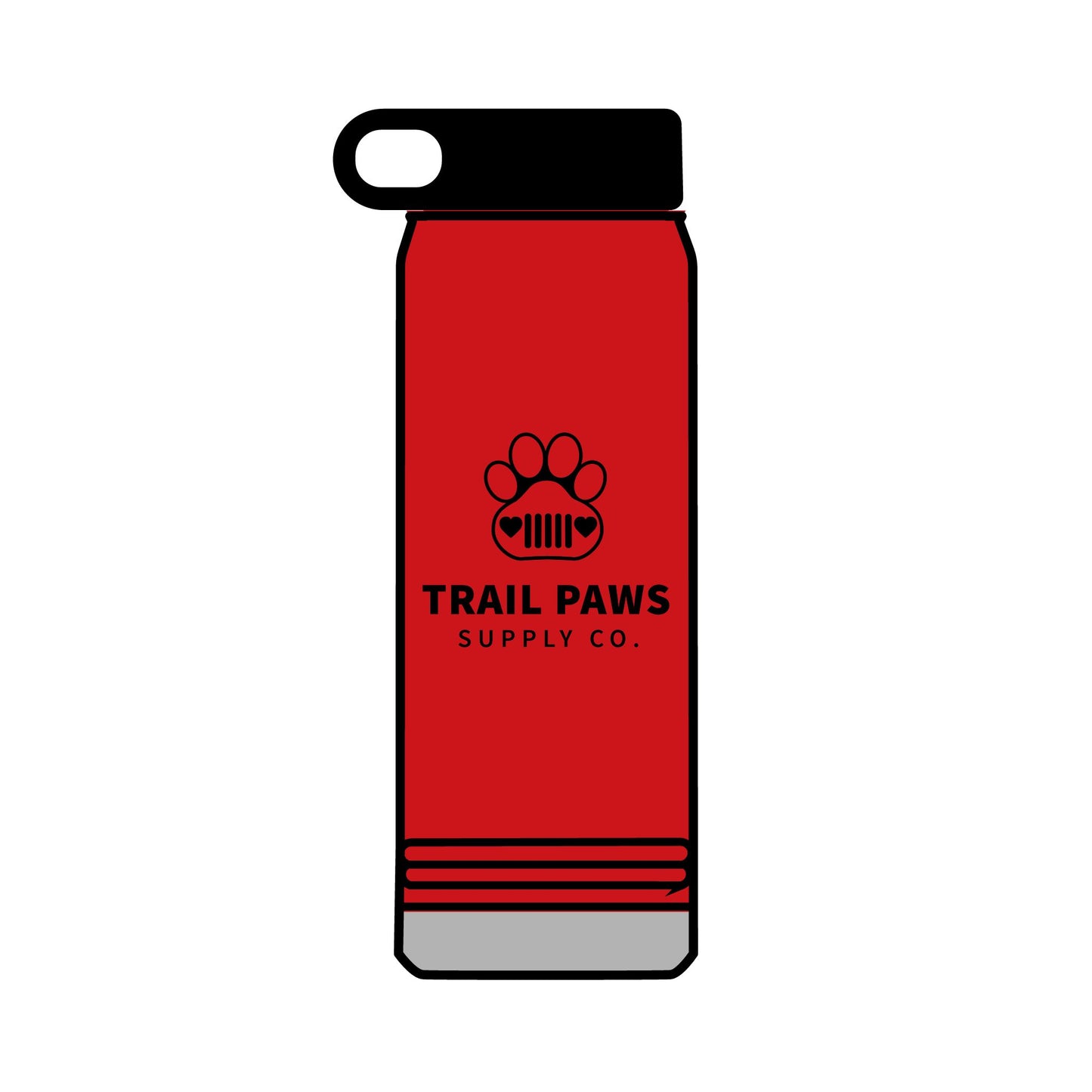 Trail Paws 32oz Water Bottle — Adventure-Ready Paw Print Design