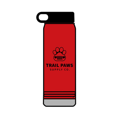 Trail Paws 32oz Water Bottle — Adventure-Ready Paw Print Design