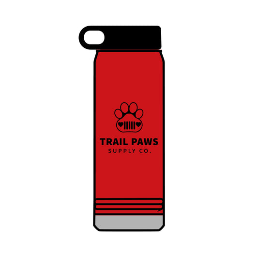 Trail Paws 32oz Water Bottle — Adventure-Ready Paw Print Design