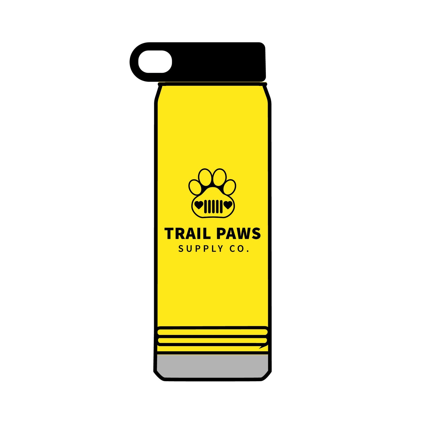 Trail Paws 32oz Water Bottle — Adventure-Ready Paw Print Design