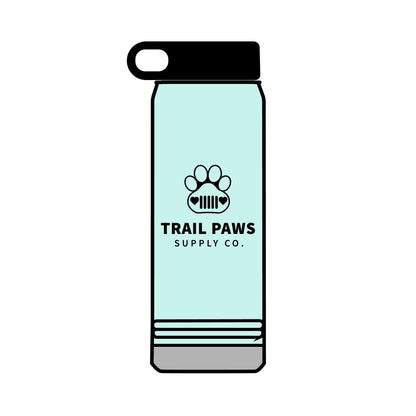 Trail Paws 32oz Water Bottle — Adventure-Ready Paw Print Design