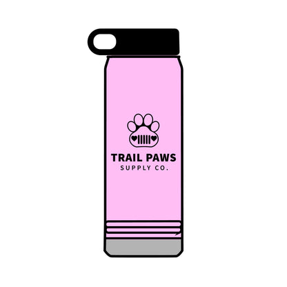 Trail Paws 32oz Water Bottle — Adventure-Ready Paw Print Design