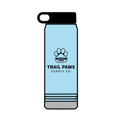 Trail Paws 32oz Water Bottle — Adventure-Ready Paw Print Design
