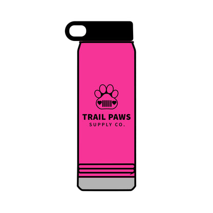 Trail Paws 32oz Water Bottle — Adventure-Ready Paw Print Design