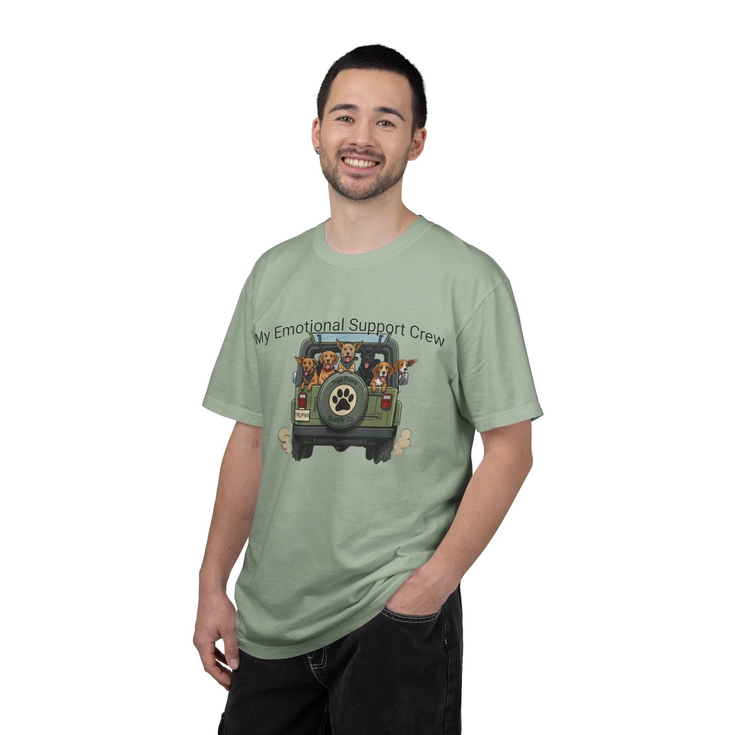 My Emotional Support Crew T-Shirt — Cute Dogs in Jeep Graphic Tee