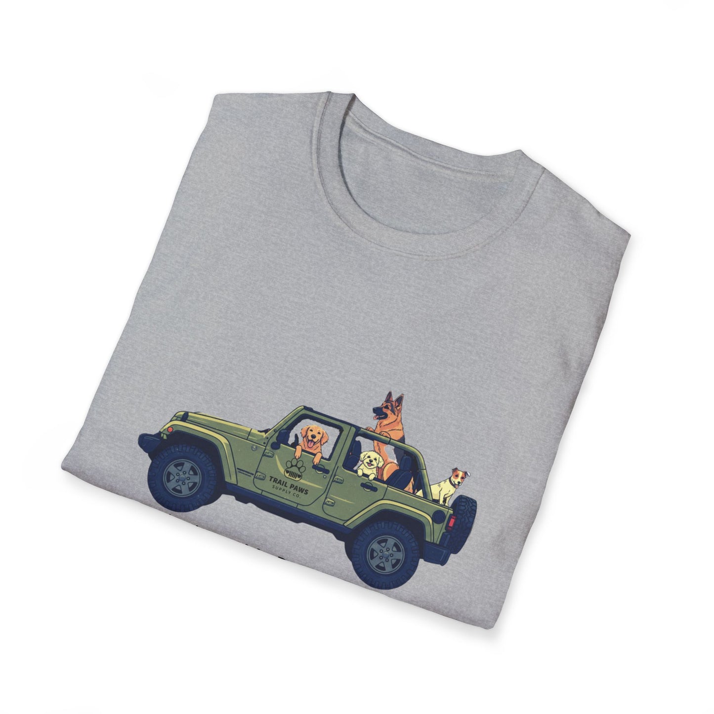 T‑Shirt — "Sorry I'm Late, My Dogs Needed Me" Jeep Dog Graphic