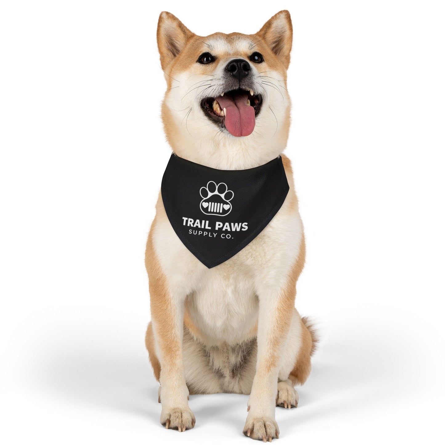 Trail Paws Pet Bandana Collar — Outdoor Dog Bandana with Paw & Jeep Logo