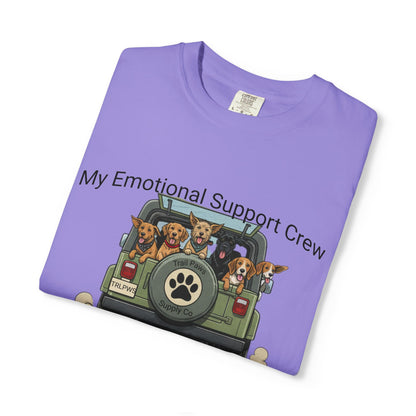 My Emotional Support Crew T-Shirt — Cute Dogs in Jeep Graphic Tee