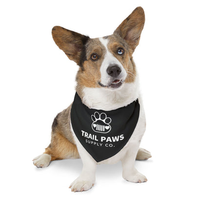 Trail Paws Pet Bandana Collar — Outdoor Dog Bandana with Paw & Jeep Logo