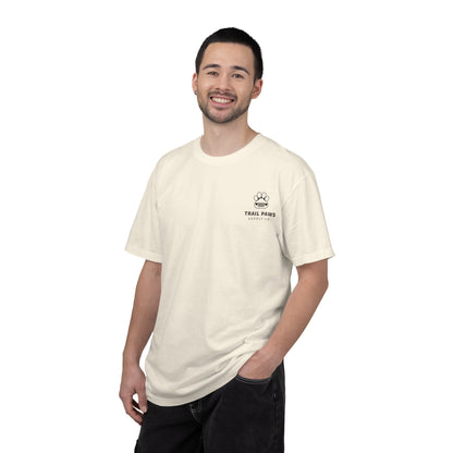 T-Shirt — "Never Ride Alone" Trail Paws Bike & Dog Graphic