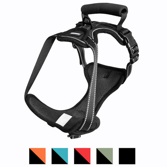 Trail Paws Reflective Padded Dog Harness – Adjustable No-Pull Outdoor Harness with Handle for Walking, Hiking & Night Safety
