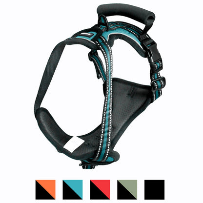 Trail Paws Reflective Padded Dog Harness – Adjustable No-Pull Outdoor Harness with Handle for Walking, Hiking & Night Safety