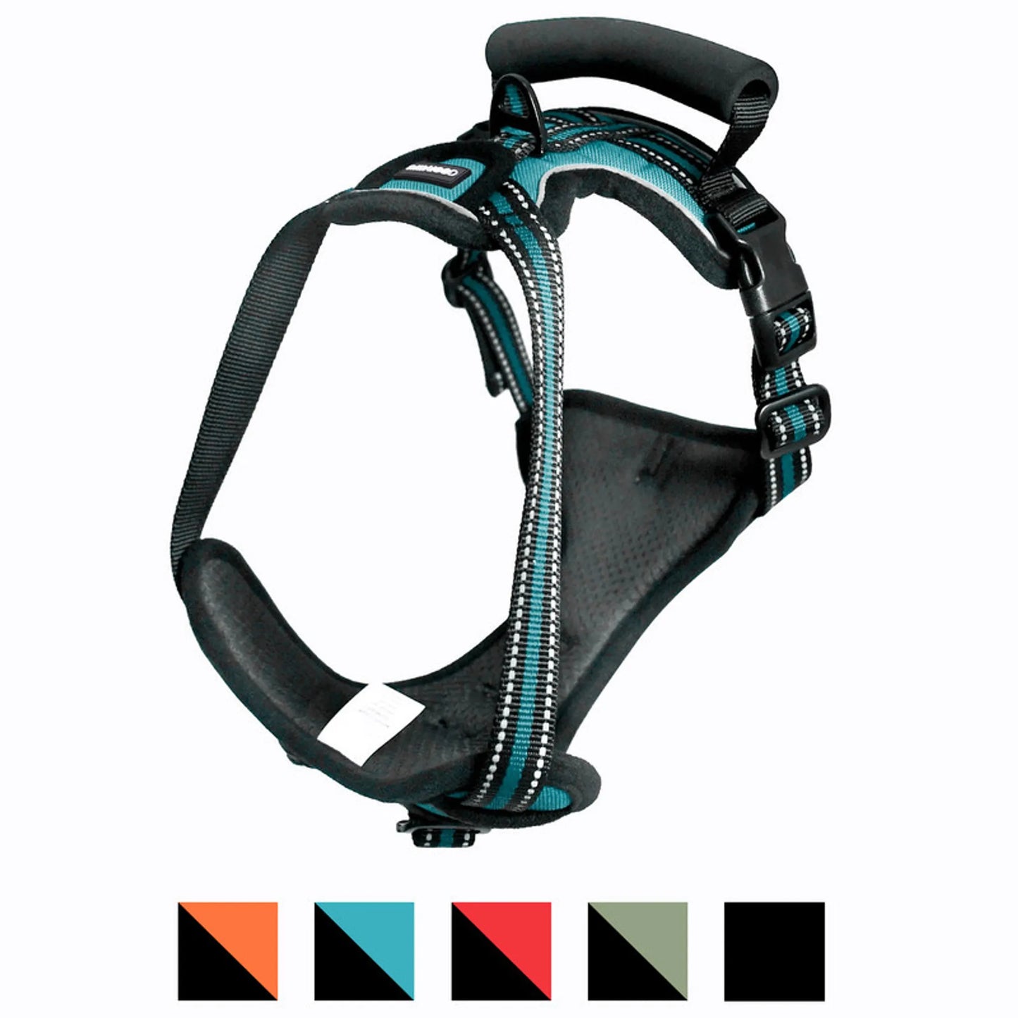 Trail Paws Reflective Padded Dog Harness – Adjustable No-Pull Outdoor Harness with Handle for Walking, Hiking & Night Safety