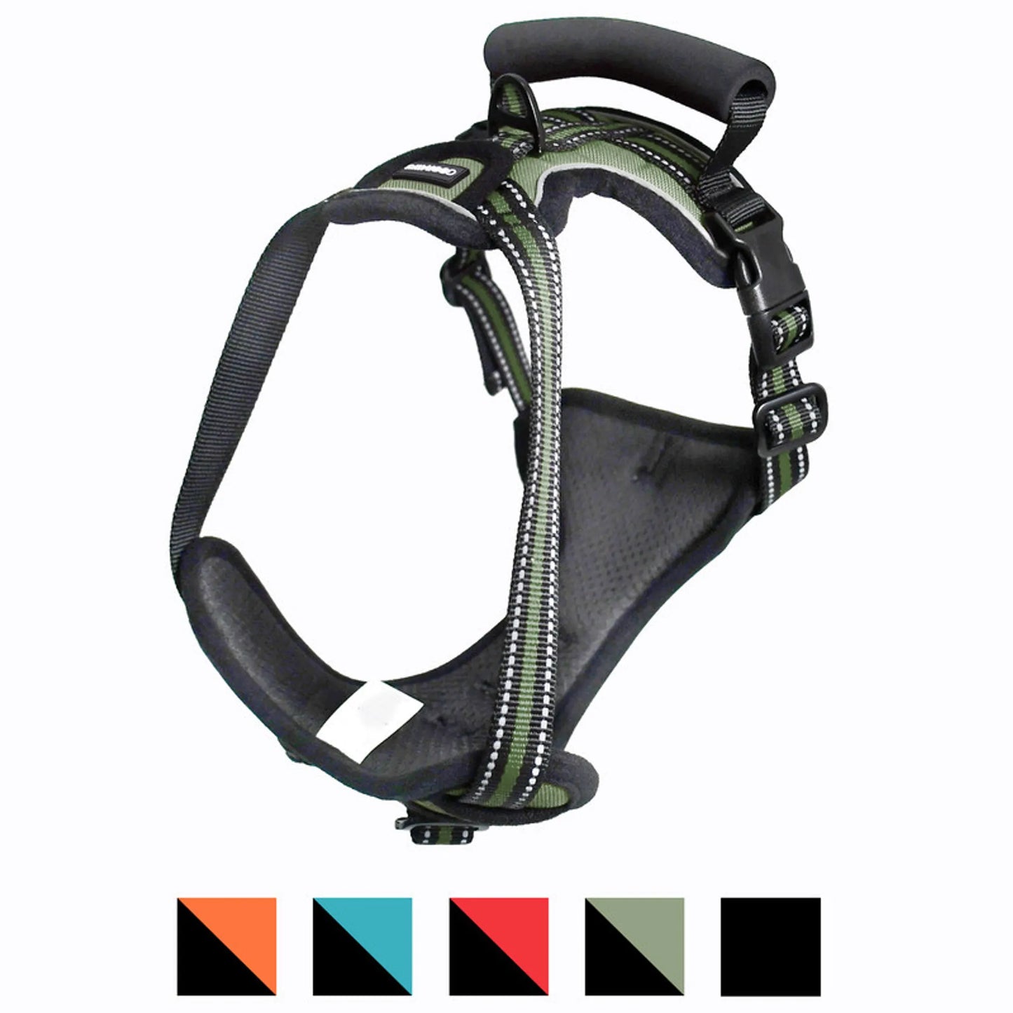 Trail Paws Reflective Padded Dog Harness – Adjustable No-Pull Outdoor Harness with Handle for Walking, Hiking & Night Safety