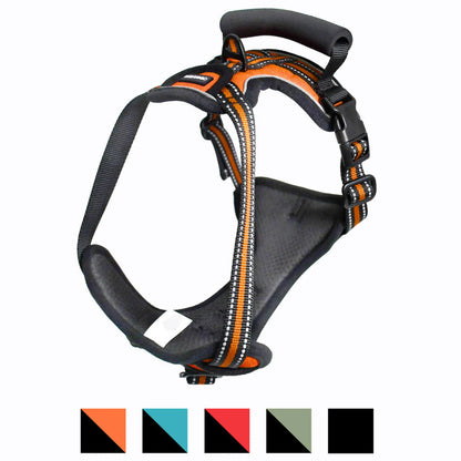 Trail Paws Reflective Padded Dog Harness – Adjustable No-Pull Outdoor Harness with Handle for Walking, Hiking & Night Safety