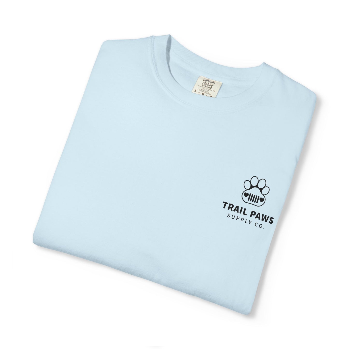 T-Shirt — "Never Ride Alone" Trail Paws Bike & Dog Graphic