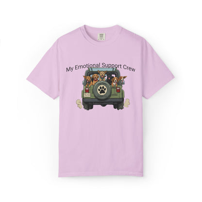My Emotional Support Crew T-Shirt — Cute Dogs in Jeep Graphic Tee