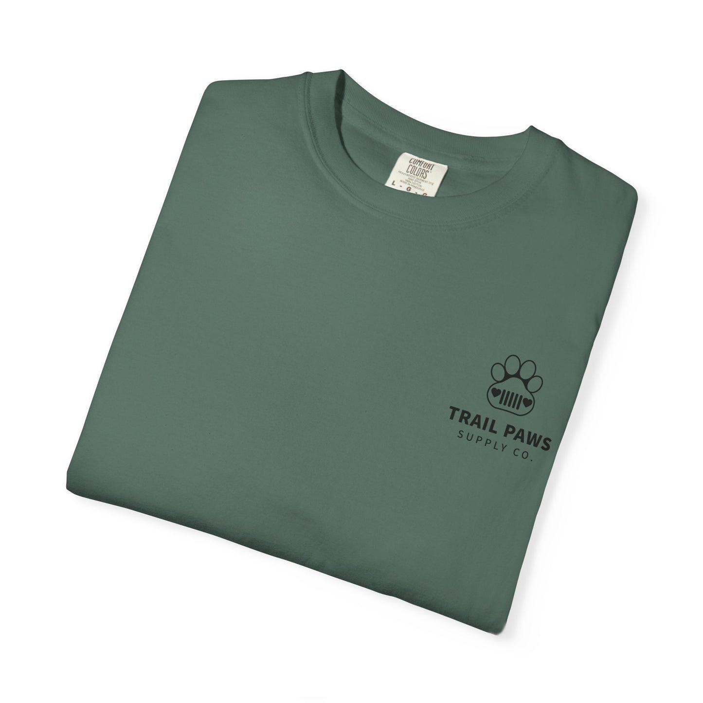T-Shirt — "Never Ride Alone" Trail Paws Bike & Dog Graphic