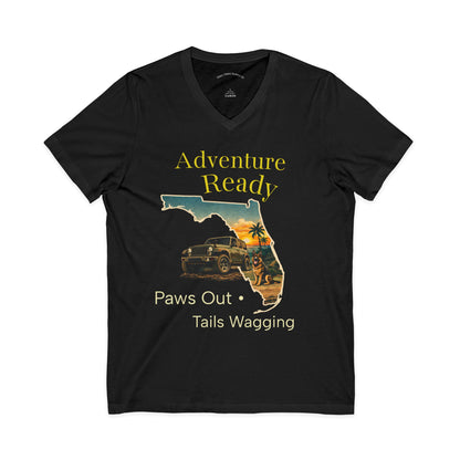 Florida Sunset Jeep Dog Shirt – Adventure Ready V-Neck | Trail Paws Supply Co