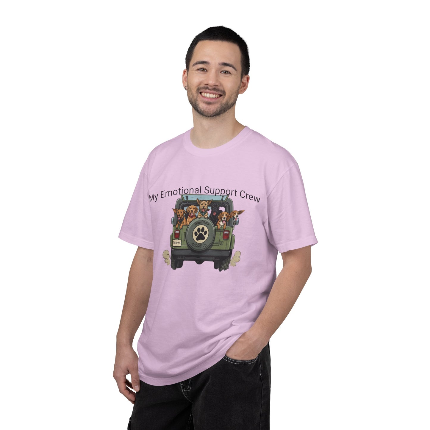 My Emotional Support Crew T-Shirt — Cute Dogs in Jeep Graphic Tee