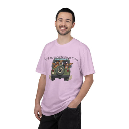 My Emotional Support Crew T-Shirt — Cute Dogs in Jeep Graphic Tee