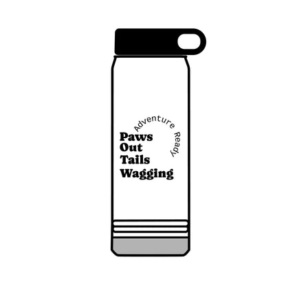 Trail Paws 32oz Water Bottle — Adventure-Ready Paw Print Design