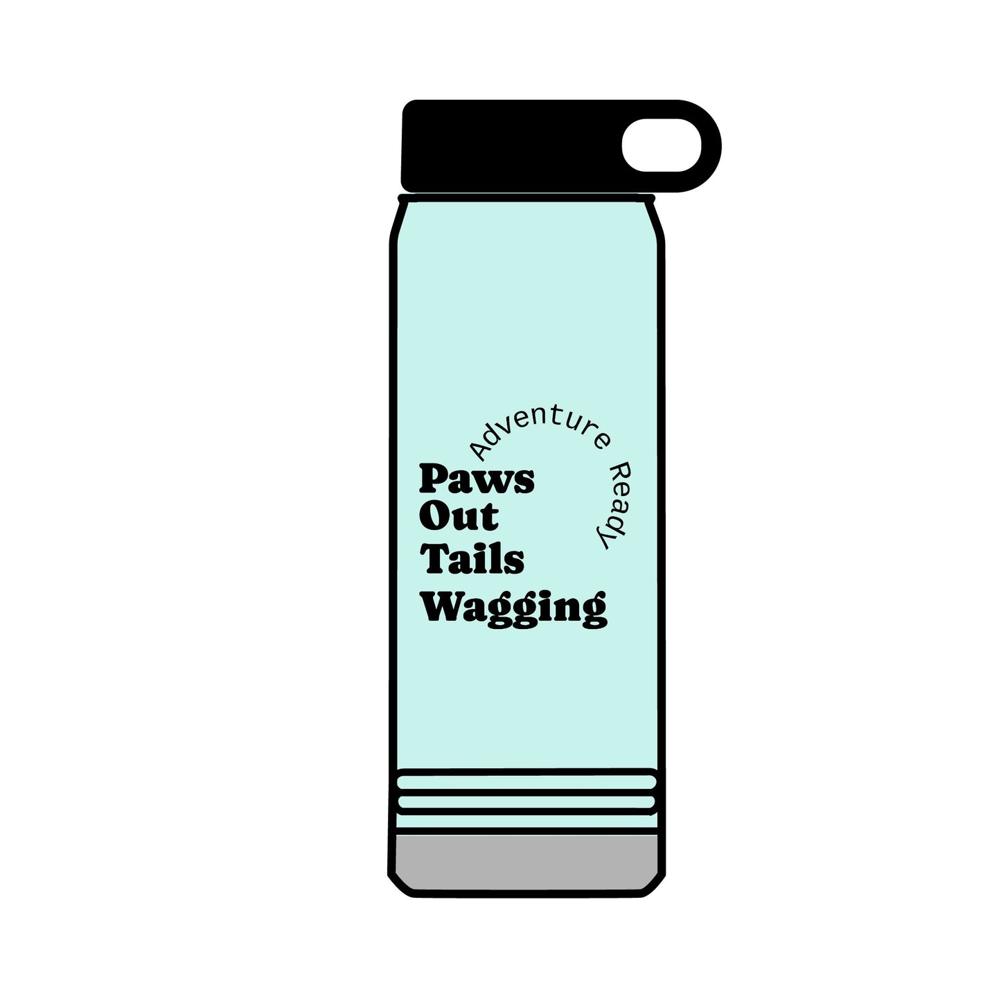Trail Paws 32oz Water Bottle — Adventure-Ready Paw Print Design