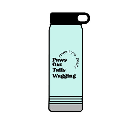 Trail Paws 32oz Water Bottle — Adventure-Ready Paw Print Design