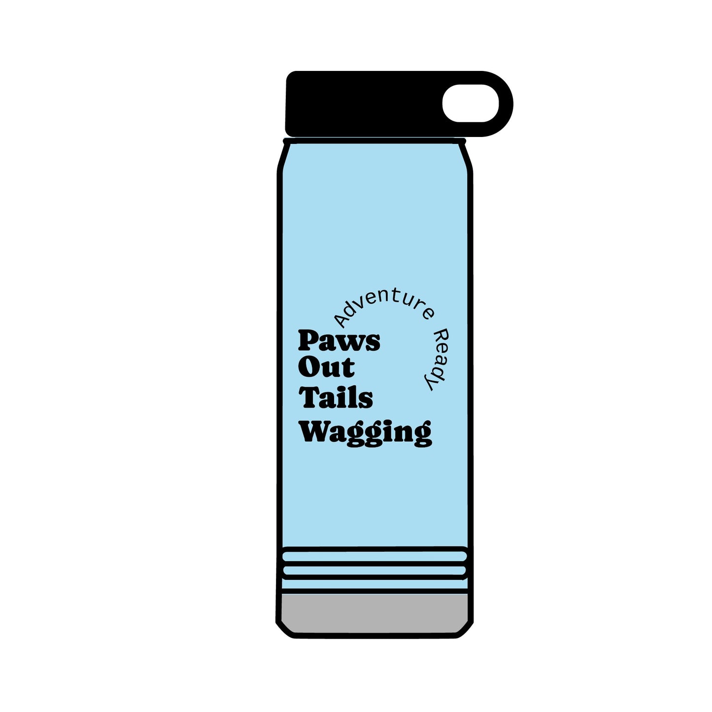 Trail Paws 32oz Water Bottle — Adventure-Ready Paw Print Design