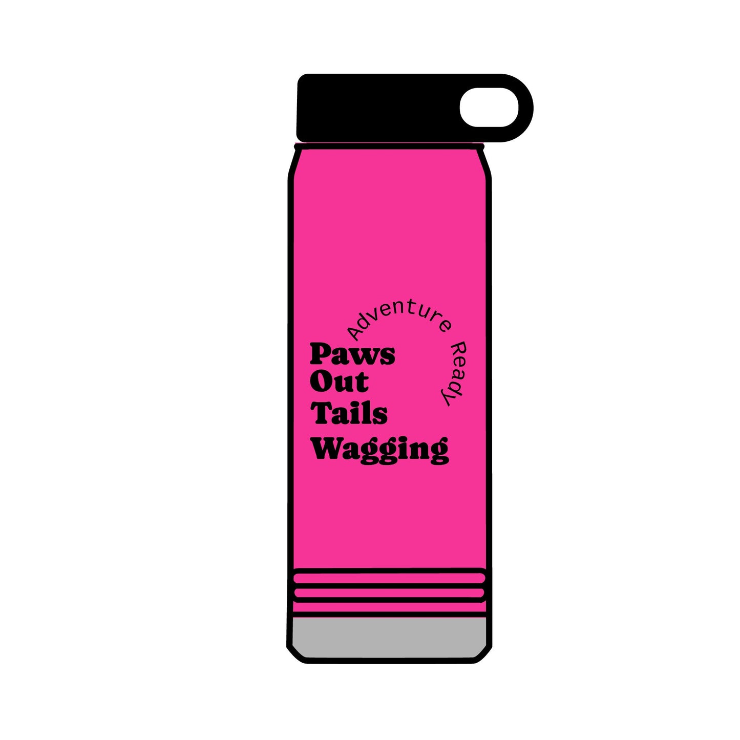 Trail Paws 32oz Water Bottle — Adventure-Ready Paw Print Design