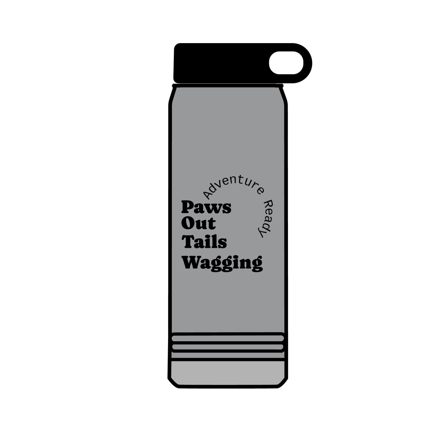 Trail Paws 32oz Water Bottle — Adventure-Ready Paw Print Design