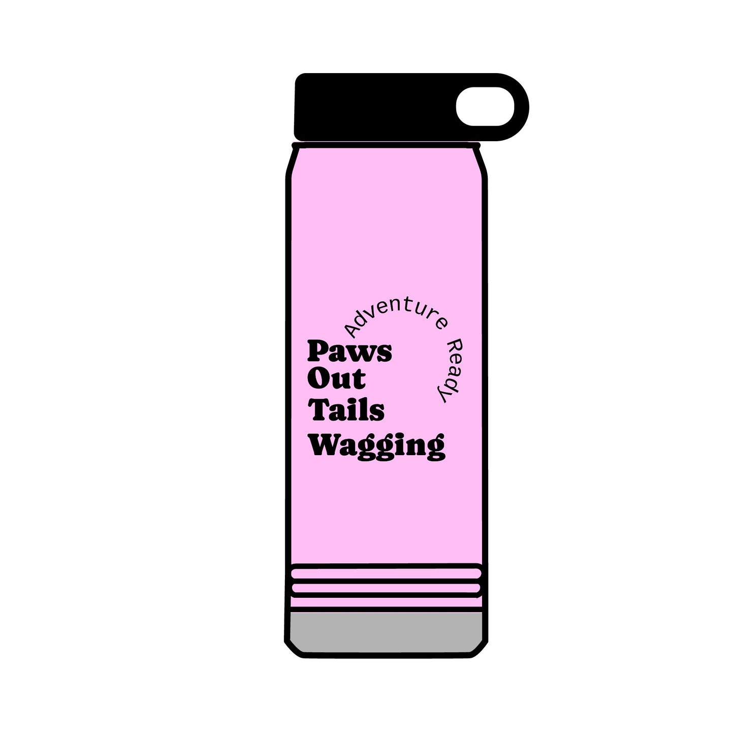 Trail Paws 32oz Water Bottle — Adventure-Ready Paw Print Design