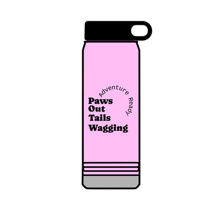 Trail Paws 32oz Water Bottle — Adventure-Ready Paw Print Design