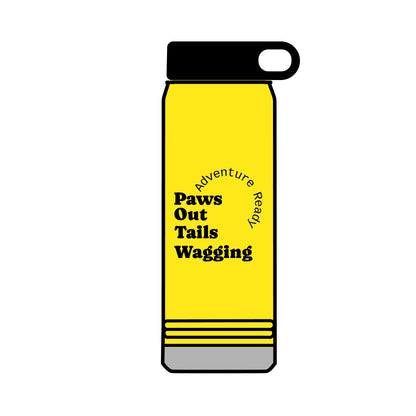 Trail Paws 32oz Water Bottle — Adventure-Ready Paw Print Design