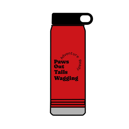 Trail Paws 32oz Water Bottle — Adventure-Ready Paw Print Design
