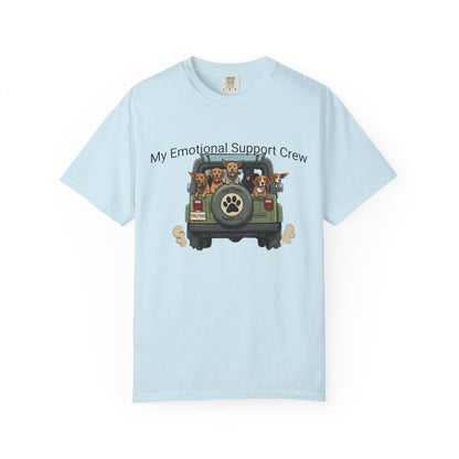 My Emotional Support Crew T-Shirt — Cute Dogs in Jeep Graphic Tee